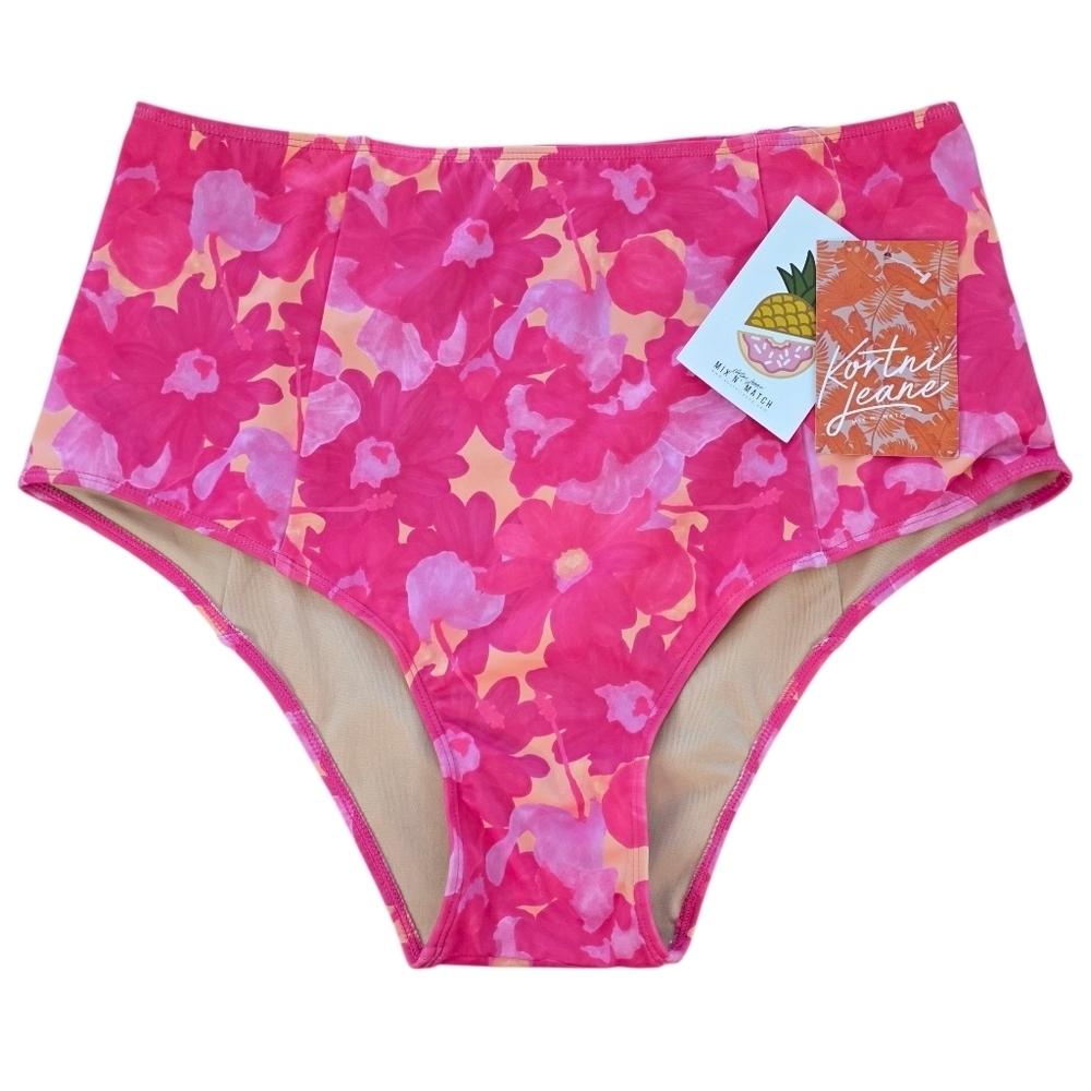 🌸 Kortni Jeane High-Waisted Mix & Match Swim Bottoms – XL – NWT 🌸
